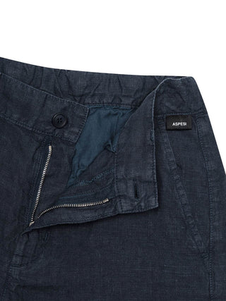 Bermudashorts aus Leinen - Navy