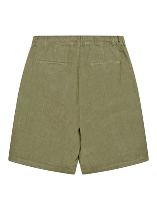Bermudashorts aus Leinen - Olivgrün