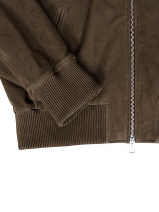 Khakifarbene Wildlederjacke
