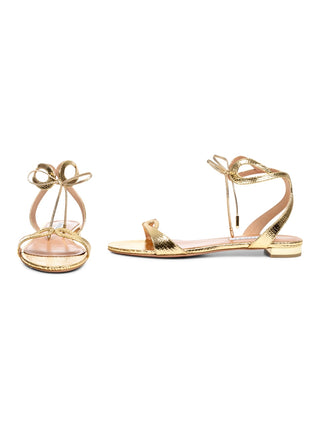 Flache Sandale in Gold