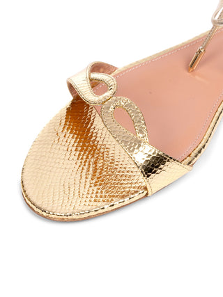 Flache Sandale in Gold
