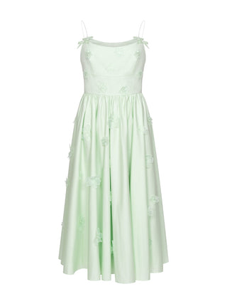 Midikleid mit Blumenapplikationen