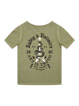 T-Shirt mit Print - Olivgrün