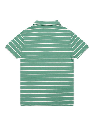 Gestreiften Poloshirt mit Logo - Grün/Weiß
