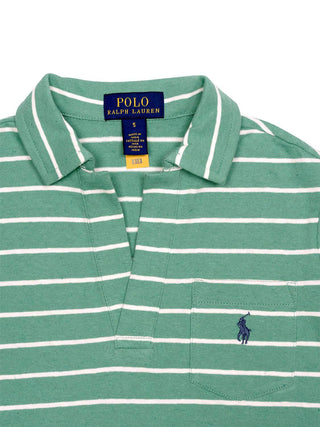 Gestreiften Poloshirt mit Logo - Grün/Weiß