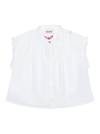 Bluse mit Biesendetail - Weiß