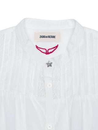 Bluse mit Biesendetail - Weiß
