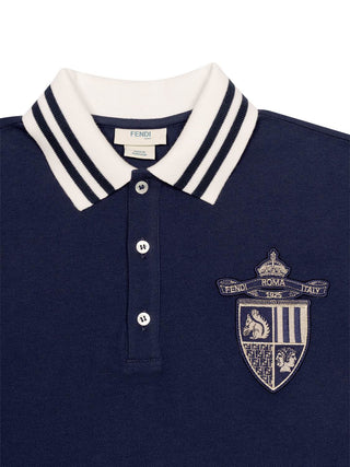 Polo Shirt mit Logo-Patch - Navy