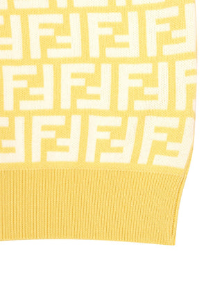 Gestrickter Pullunder mit FF-Monogramm - Gelb