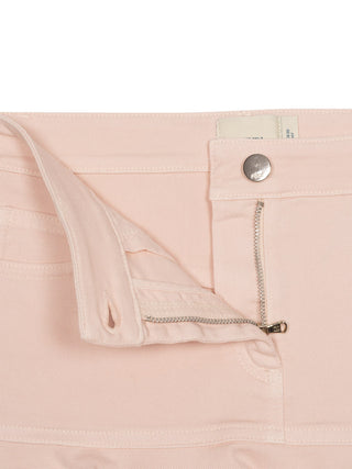 Jeansrock mit Fransen-Details - Rosa