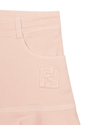 Jeansrock mit Fransen-Details - Rosa