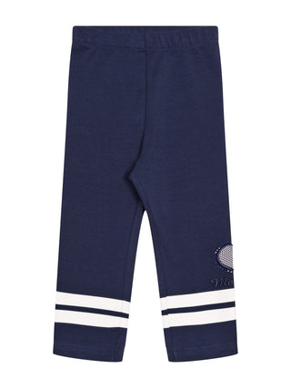 Set aus Shirt & Leggings im maritimen Stil - Marine/Weiß