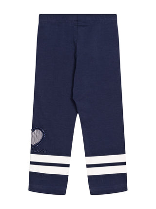Set aus Shirt & Leggings im maritimen Stil - Marine/Weiß