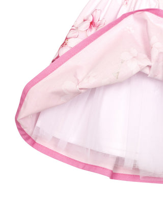 Ausgestellter Rock mit Blumen-Motiv - Pink/Rosa