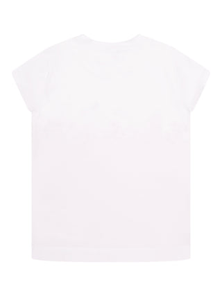 T-Shirt mit Blumen-Print und Strasslogo - Rosa