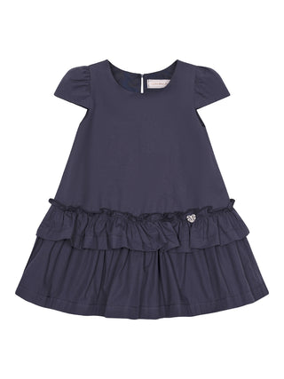 Festliches Kleid mit Rüschen - Navy