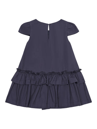 Festliches Kleid mit Rüschen - Navy