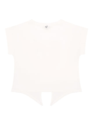 T-Shirt mit Pailletten-Logo - Weiß