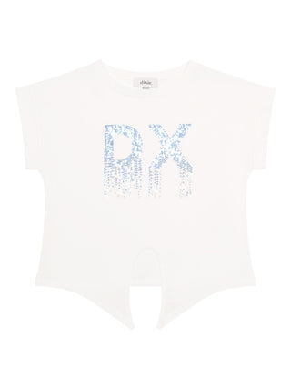 T-Shirt mit Pailletten-Logo - Weiß