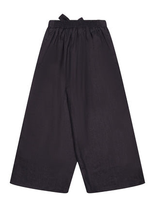 Leinenhose mit Zierknöpfen - Marine