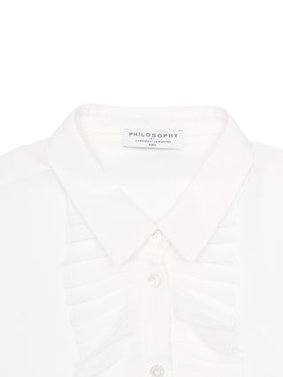 Bluse mit plissierten Details - Weiß