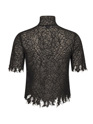 Gestricktes Top aus Spinnennetz-Spitze