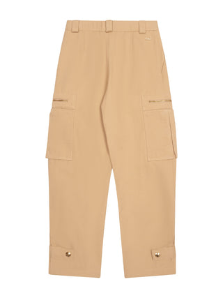 Drapierte Cargohose - Beige