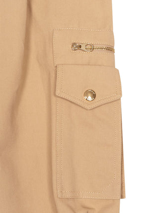 Drapierte Cargohose - Beige