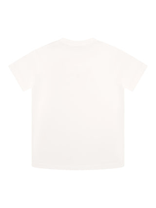 T-Shirt mit floralem Logo-Print - Weiß