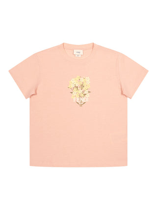 T-Shirt mit floralem Print - Rosa