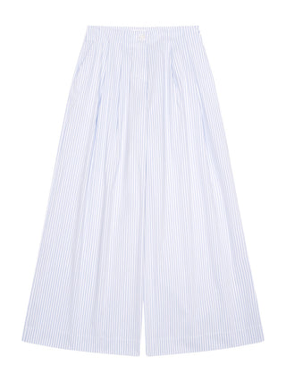 Gestreifte Hose mit weitem Bein - Blau/Weiß