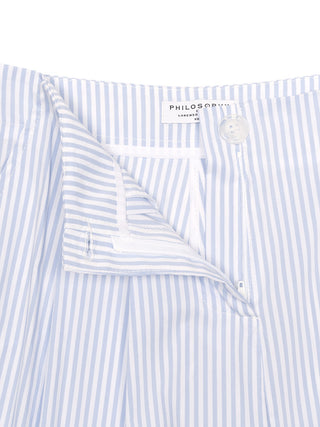 Gestreifte Hose mit weitem Bein - Blau/Weiß