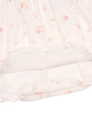 Kurzarm-Shortie mit floralem Print - Rosa