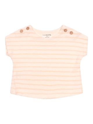 Gestreiftes T-Shirt Tomaso aus Frottee - Beige