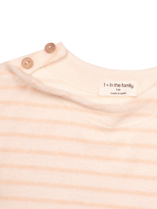 Gestreiftes T-Shirt Tomaso aus Frottee - Beige