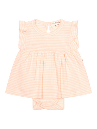 Gestreiftes Bodykleid Dolca - Nude