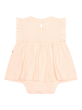 Gestreiftes Bodykleid Dolca - Nude