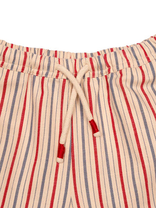 Marlon gestreifte Shorts aus Bio-Baumwolltwill - Beige