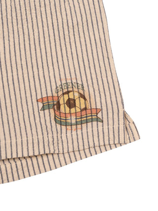 Elliot gestreifte Shorts aus Seersucker - Beige