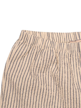 Elliot gestreifte Shorts aus Seersucker - Beige