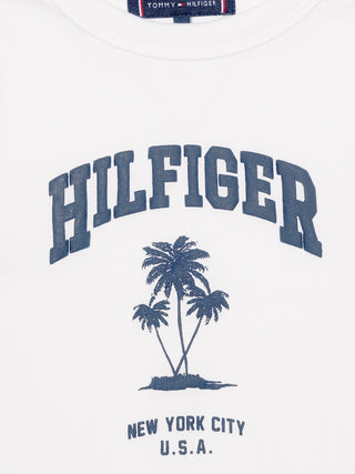 T-Shirt mit Palmen-Print - Weiß