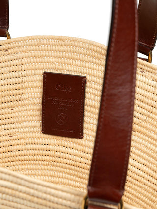 Kerala 25 Tote aus Raffia mit Lederbesatz