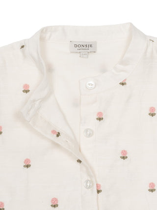 Ezrah bestickte Bluse - Beige
