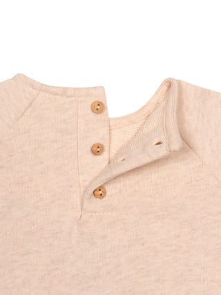 Besticktes Sweatshirt aus Bio-Baumwolle - Beige