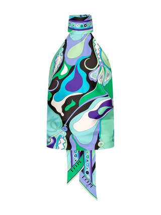 Halterneck-Top im Orchidee-Print