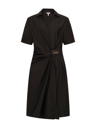 Kleid aus leichter Baumwollpopeline mit einer Wickelkonstruktion