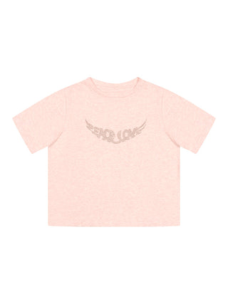 T-Shirt mit Nieten-Verzierung - Rosa