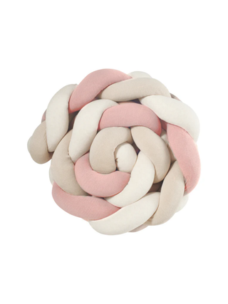 Geflochtene Bettschlange Trio  - Rosa, Beige, Natur