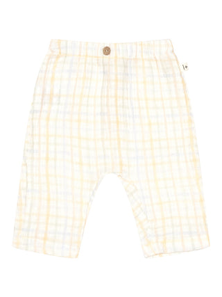 Naim Musselin-Hose - Ecru/Kariert