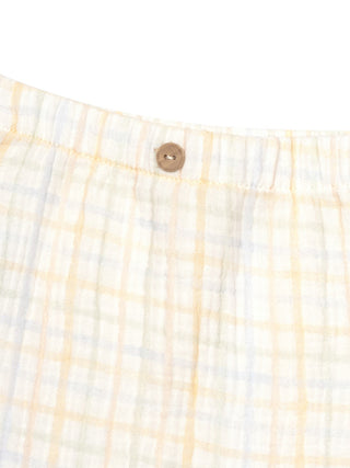 Naim Musselin-Hose - Ecru/Kariert